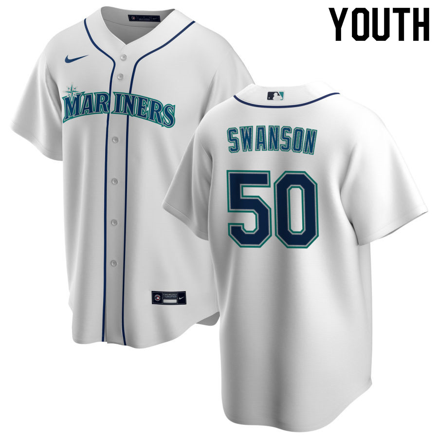 Nike Youth #50 Erik Swanson Seattle Mariners Baseball Jerseys Sale-White